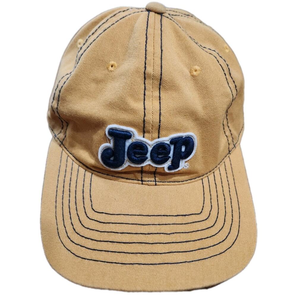 Jeep Strapback Adjustable Yellow Logo Hat Cap Baseball 10.5.5.16 Jeep41